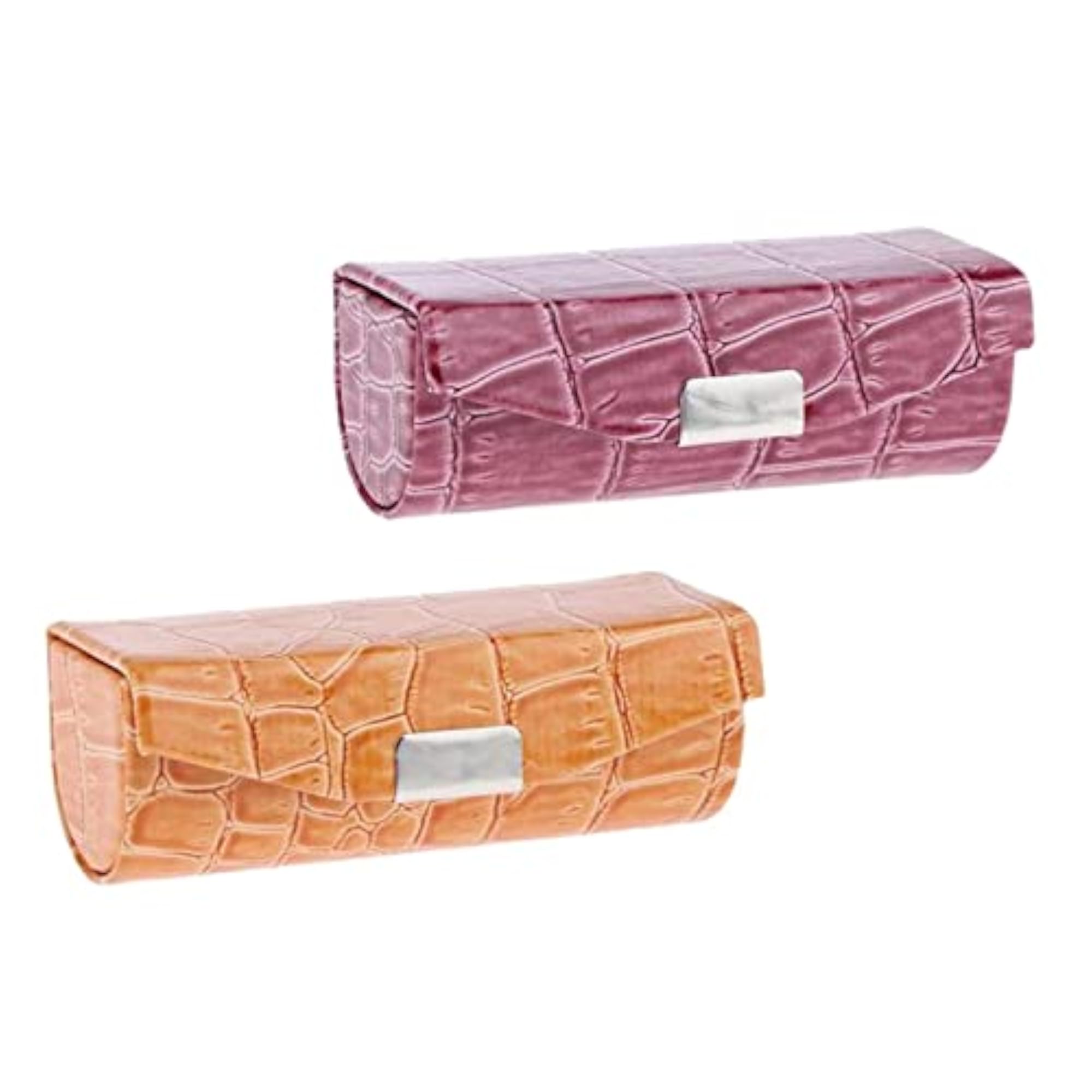 2 Colors Women PU Leather Lipstick Case with Mirror